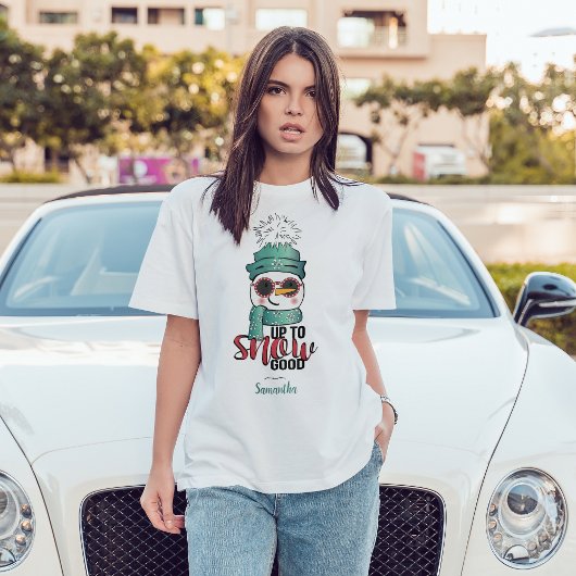 T-shirt Trop de neige - Snowman en Casquette et Écarf