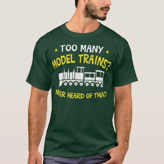 T-shirt Trop de trains modèles Modèle de conception ferrov (Devant)