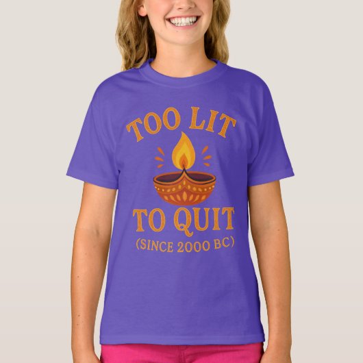 T-shirt trop éclairé pour quitter la fête de diwali (Devant)