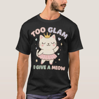 T-shirt Trop Glam Pour Faire Un Meow Chat Pastel Kawaii Da