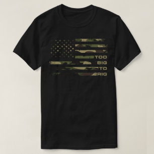T-shirt Trop gros pour tirer Camouflage USA Drapeau déprim