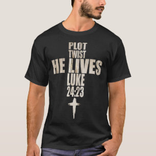 T-shirt Trop Il Vit Pâques Jour Croix Jésus Foi C