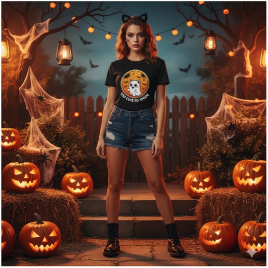 T-shirt Trop mignon À Parler - Adorable Halloween de chat