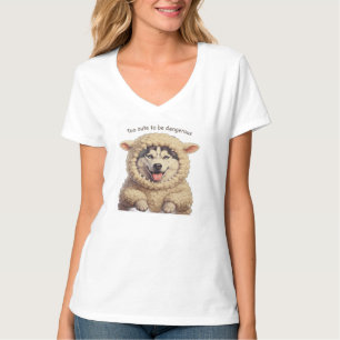 T-shirt Trop mignon pour être dangereux – Husky drôle en m