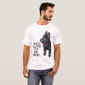 T-shirt Trop mignon pour être mauvais berger noir allemand (Devant entier)