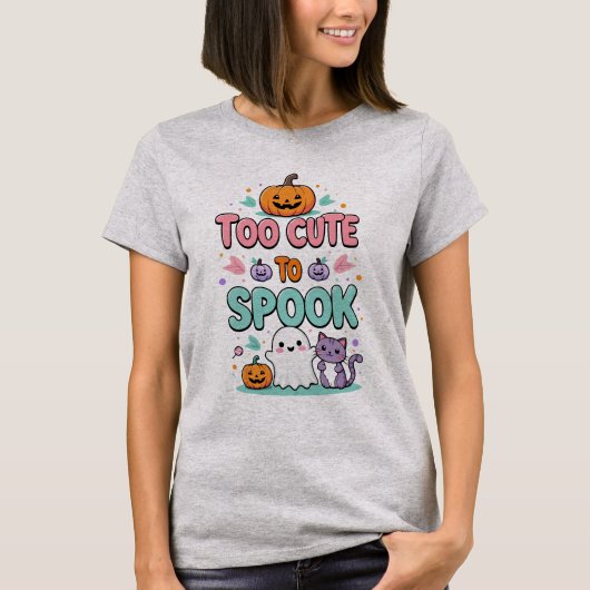 T-shirt Trop mignon pour parler - Kawaii Pastel Halloween (Devant)