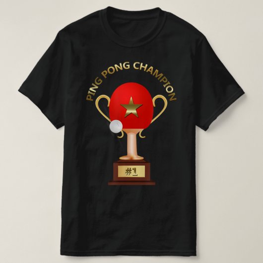 T-shirt Trophée Champion de tennis de table Ping Pong (Design devant)