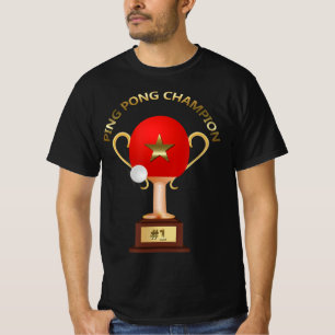 T-shirt Trophée Champion de tennis de table Ping Pong
