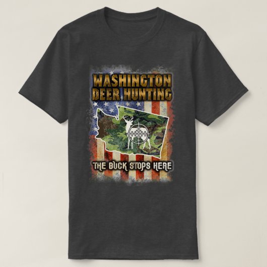 T-shirt Trophée de chasse aux cerfs de Washington (Design devant)