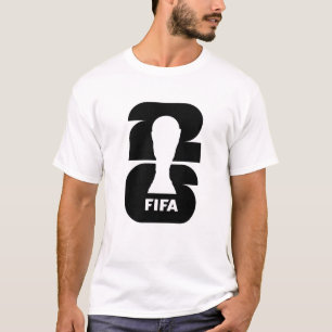 T-shirt Trophée de football minimaliste Silhouette Blanc s