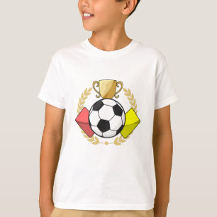 T-shirt Trophée de football rouge et jaune