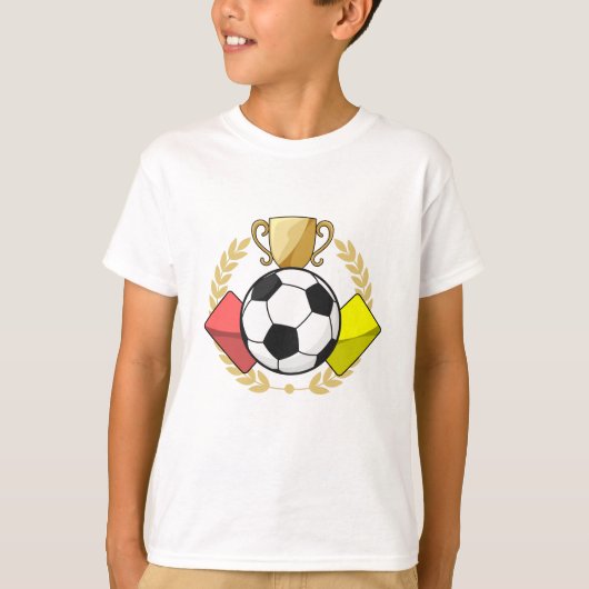 T-shirt Trophée de football rouge et jaune (Devant)