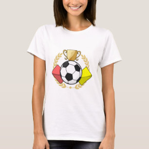 T-shirt Trophée de football rouge et jaune