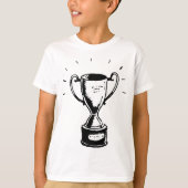 T-shirt Trophée Noir Et Blanc Garçons (Devant)