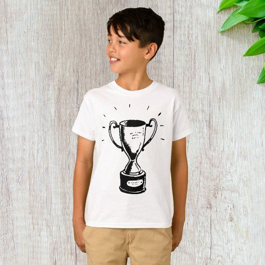 T-shirt Trophée Noir Et Blanc Garçons