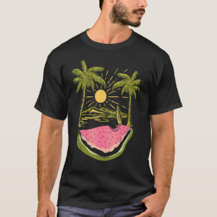 T-shirt Tropic Fruit Surfboard Palmiers Surfing Sunset W