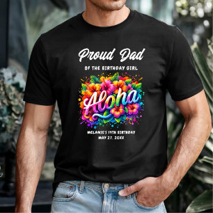 T-shirt Tropical Aloha Papa fier de la fille qui fête son 