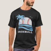 T-shirt Tropical Baseball Palm Tree Summer Vacation (Devant)
