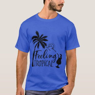 T-shirt tropical basique foncé