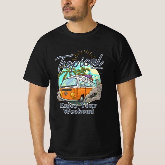 T-shirt Tropical Beach Weekend Adventure (Devant)