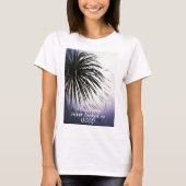 T-shirt Tropical Chic Palm Tree soufflé au vent (Devant)