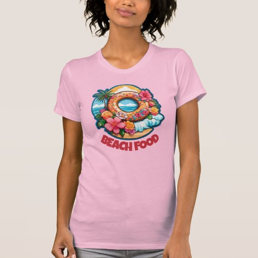 T-shirt Tropical Donut Beach Food Editable (Devant)
