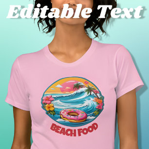 T-shirt Tropical Donut Beach Food Editable