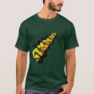 T-shirt Tropical Été Rétro Typographie Design avec Palmier