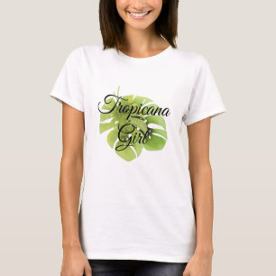 T-shirt Tropical exotic green monstera leaves watercolor e