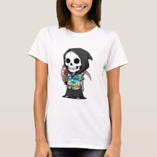 T-shirt Tropical Grim Treats – Cartoon de squelette ludiqu