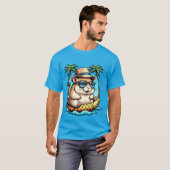 T-shirt Tropical Hamster in Pineapple Floaty Cute Summer  (Devant entier)