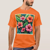 T-shirt Tropical Hibiscus Bloom Artistry (Devant)