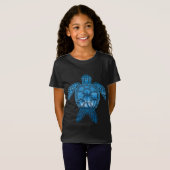 T-Shirt Tropical Island Sea Turtle Design en bleu (Devant entier)