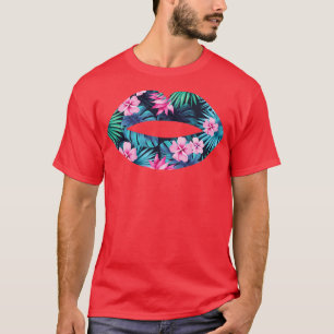 T-shirt Tropical Kiss Lips Fleurs vacances