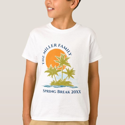 T-shirt Tropical Palm Tree Beach Trip Sunset Cute Custom (Devant)
