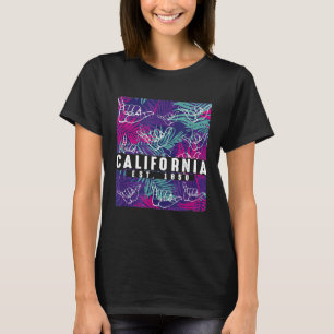 T-shirt Tropical Palms Californie T Shirt Californie Surf