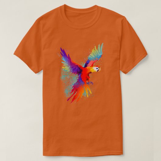 T-shirt Tropical Paradise Colourful Scarlet Macaws Parrot  (Design devant)
