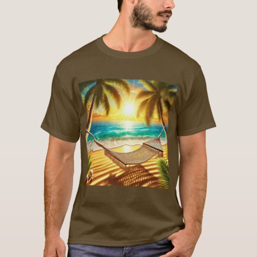 T-shirt Tropical Paradise Hammock Retreat (Devant)