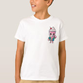 T-shirt Tropical Pink Milkshake Character Kids (Devant)