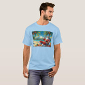 T-shirt Tropical Santa Beach Christmas Flat Holiday Card (Devant entier)