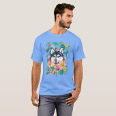 T-shirt Tropical Sibérien Husky (Devant entier)