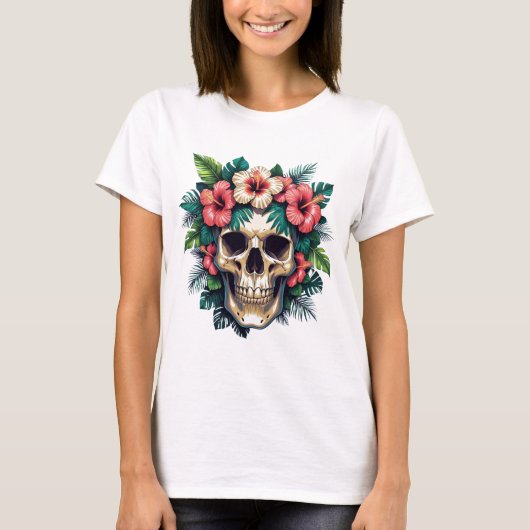T-SHIRT TROPICAL SKULL WOMEN'S T SHIRT (Devant)