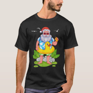 T-shirt Tropical Summer Funny Hawaiian Santa Claus Christm