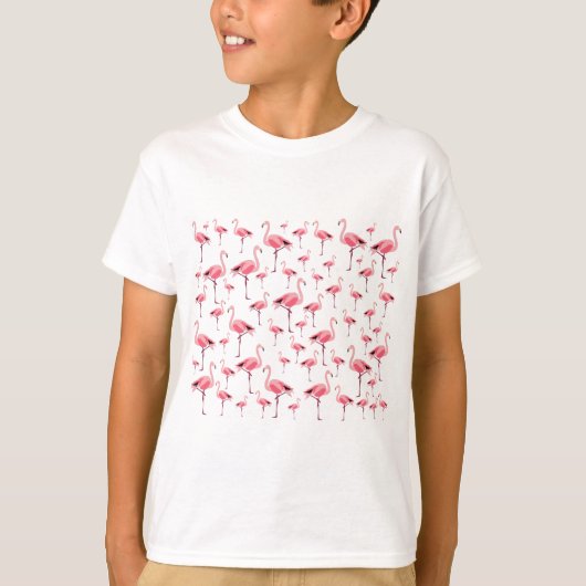 T-shirt Tropical Summer Pink Flamingo Pattern (Devant)