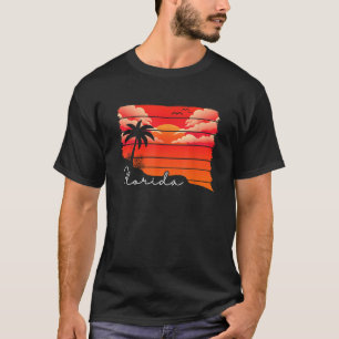 T-shirt Tropical Summer South Beach Miami Palm Trees Retro