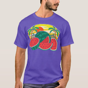 T-shirt Tropical Summer Sunset Palm Trees Exotic Fruit Mel