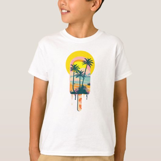 T-shirt Tropical Summer Sunset Sweets Paradise (Devant)