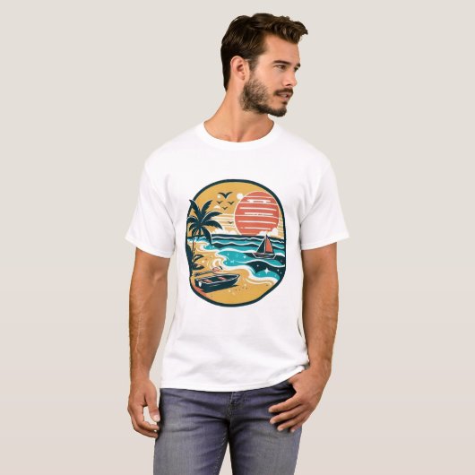 T-shirt Tropical Sunset Beach Paradise (Devant entier)