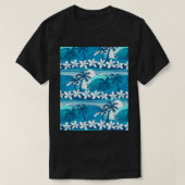 T-shirt Tropical surf wave with palm trees Graphic (Design devant)