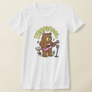 T-shirt Tropicool Bear Jouant du Ukulele – Musique Drôle e
